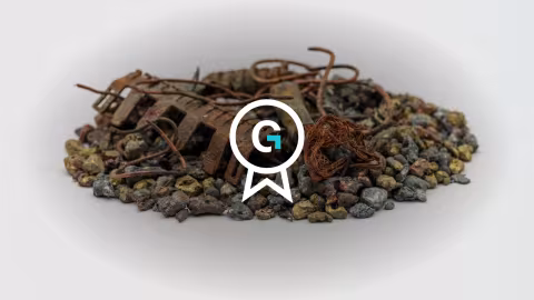 Metals and minerals recovered from incinerator bottom ash, with the Gold Standard certified mark