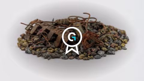 Metals and minerals recovered from incinerator bottom ash, with the Gold Standard certified mark